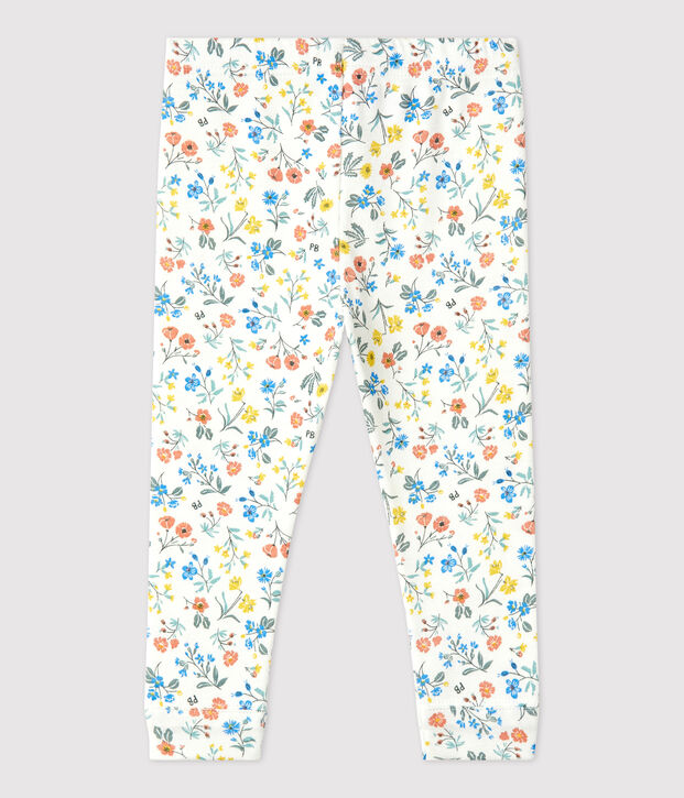 Babies' Cotton Floral Print Leggings white/multicolor
