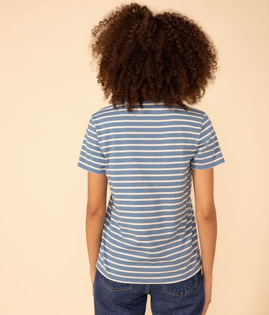 Women's Straight V-Neck Cotton T-Shirt POLOCHON /AVALANCHE