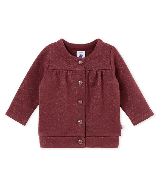 Baby girl's shiny cotton sweatshirt cardigan OGRE red/DORE yellow