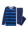 Boys' Velour Pyjamas MEDIEVAL blue/MAJOR blue