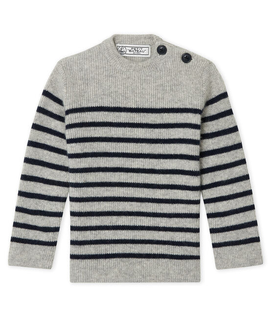 Baby Boys' Cashmere Pullover BELUGA grey/SMOKING blue