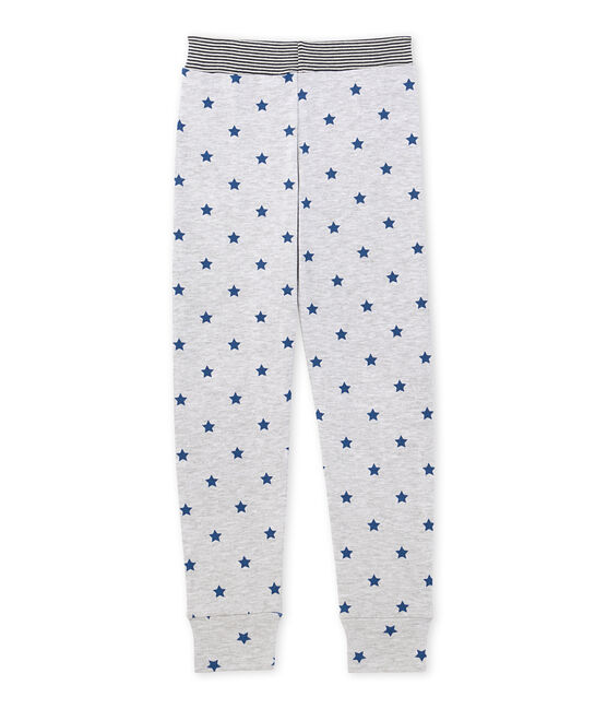 Boys' print pyjama trousers POUSSIERE grey/MAJOR blue