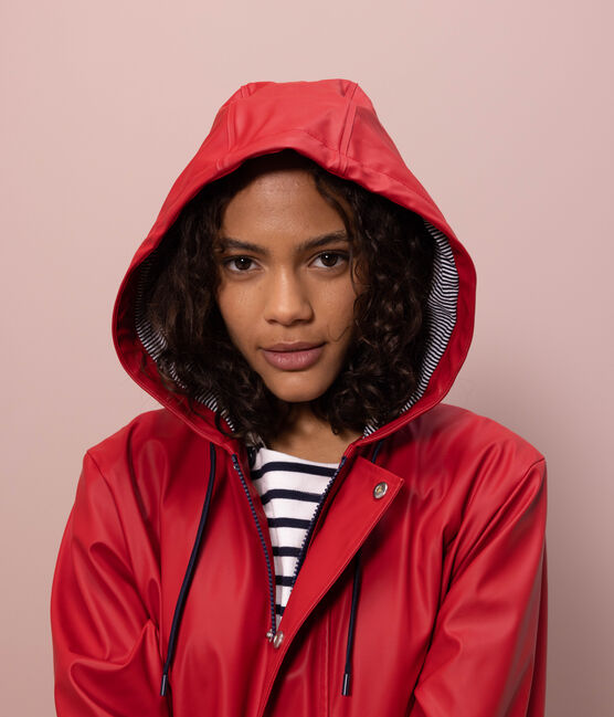 Iconic Recycled Fabric and Organic Cotton Raincoat CORRIDA red