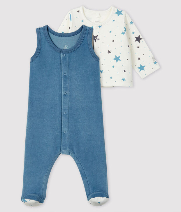 Babies' Starry Blue Velour Two-Piece grey/multicolor