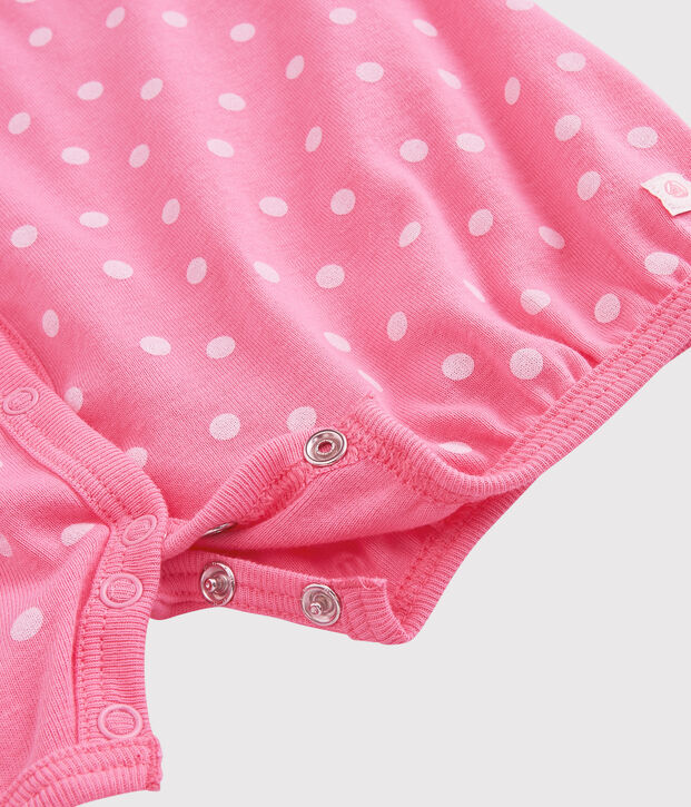 Babies' Spotted Cotton Playsuit pink/white