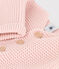 Babies' Moss Stitch Cotton Cardigan SALINE pink