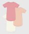 Pack of babies' plain short-sleeved printed cotton bodies variante 1