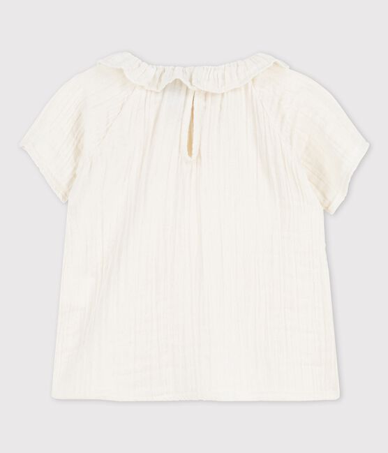 Babies' Organic Cotton Gauze Blouse MARSHMALLOW white