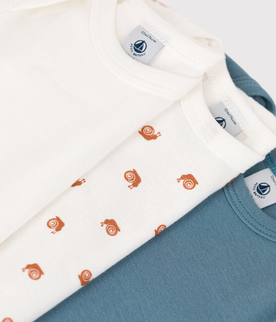Babies' Snail Themed Long-Sleeved Cotton Bodysuits - 3-Pack variante 1