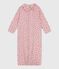 Babies' printed cotton jumpsuit/sleeping bag with a collar JOLI pink/MULTICO white