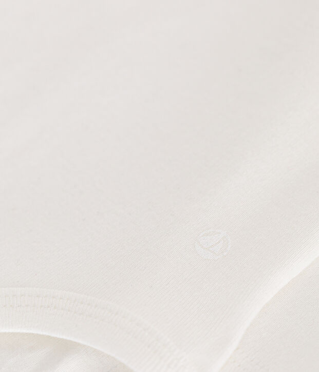 Babies' Long-Sleeved Roll Neck Cotton Bodysuit white