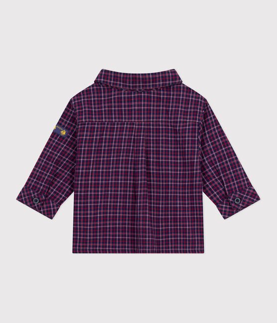 Babies' checked flannel shirt SMOKING blue/MULTICO white