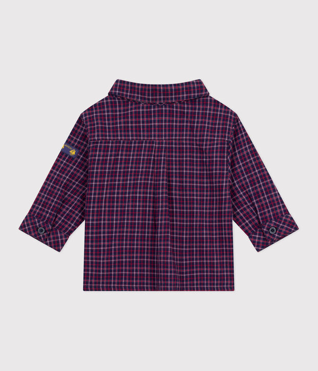 Babies' checked flannel shirt blue/multicolor