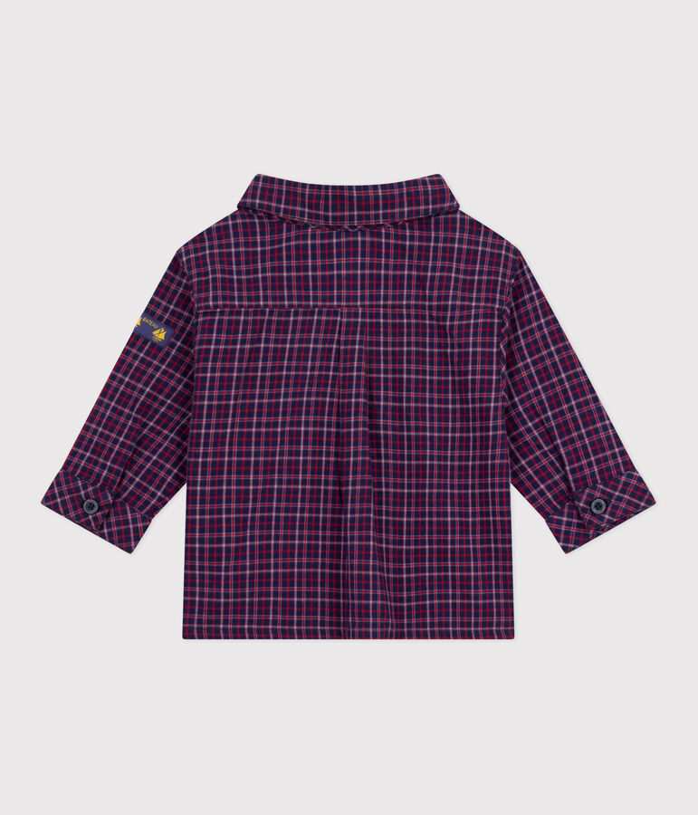 Babies' checked flannel shirt blue/multicolor