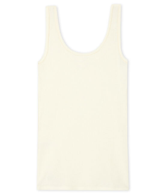 Women's Sleeveless Top in 2x2 Rib Knit MARSHMALLOW white