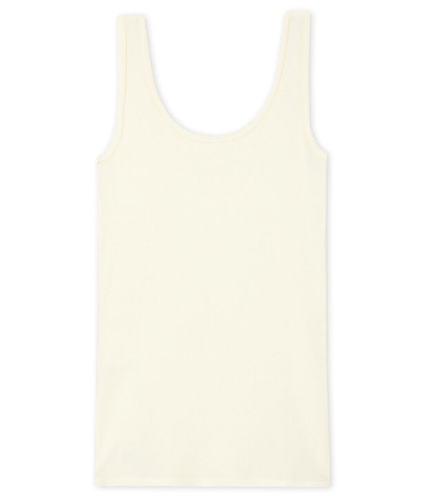 Women's Sleeveless Top in 2x2 Rib Knit white