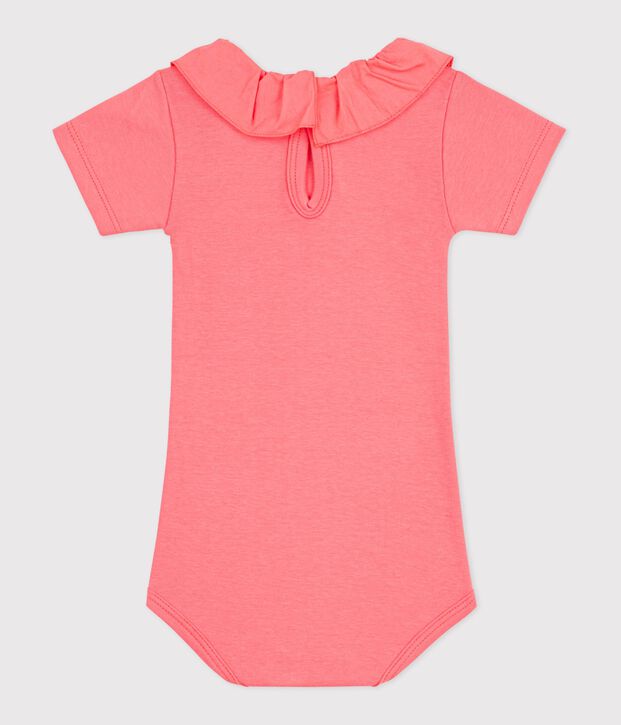 Babies' plain cotton body with a collar FLAMAND