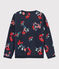 Girls' Cotton Pullover SMOKING blue/MULTICO white