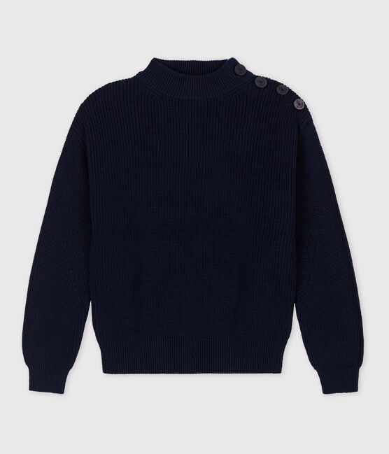 Women's Fisherman's RIb Cotton Pullover SMOKING blue