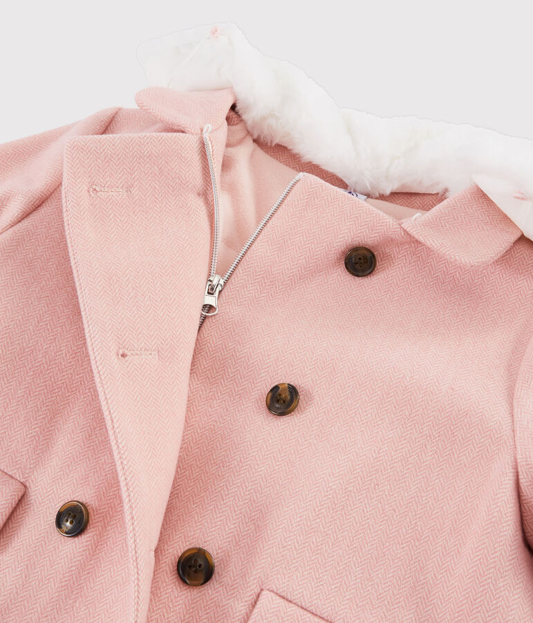 Girls' woollen coat ROSE pink