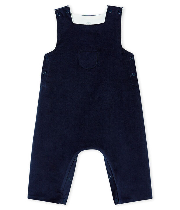 Baby boy's very fine corduroy dungarees blue