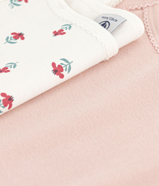 Girls' Floral Cotton Strappy Vest Tops - 2-Pack multicolor