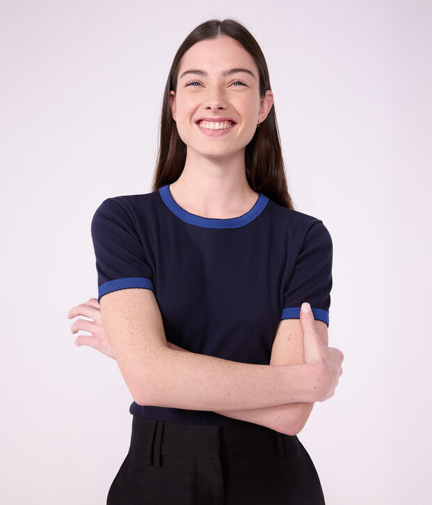 Women's short-sleeved plain cotton T-shirt SMOKING