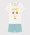 Boys' Fruit Motif Cotton Short Pyjamas MARSHMALLOW white/MULTICO white