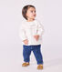 Babies' long-sleeved cotton poplin blouse with a collar and embroidery