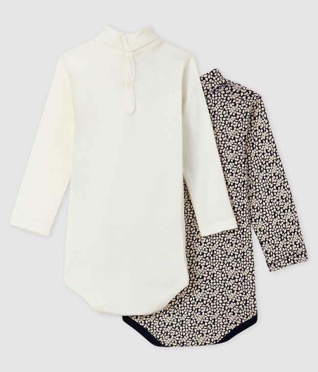 Pack of 2 long-sleeved bodysuits for baby girls multicolor