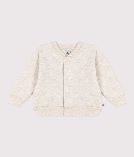 Babies'' Quilted Tube Knit Baseball Jacket MONTELIMAR CHINE beige