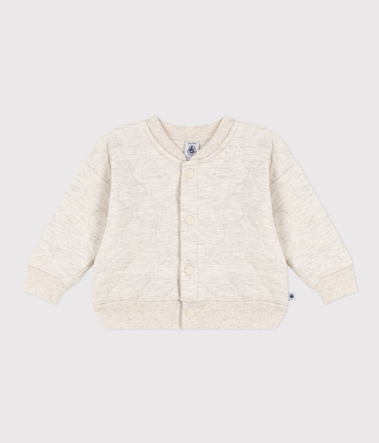 Babies'' Quilted Tube Knit Baseball Jacket beige