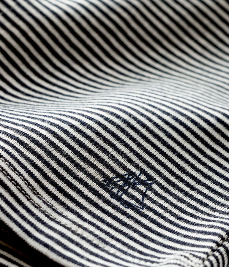 Baby boys' pinstriped T-shirt SMOKING blue/MARSHMALLOW white