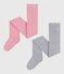 Children's cotton jersey tights - 2-pack CHARME pink/FUMEE