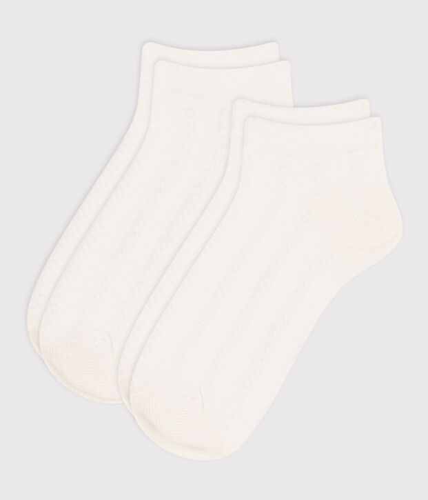 2 pairs of children's plain cotton socks multicolor