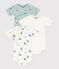 Pack of short-sleeved dragon print cotton bodies for babies multicolor