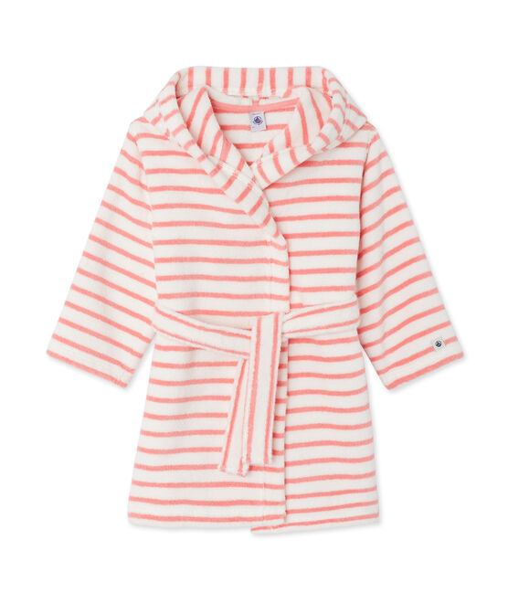 Children's Terry Bathrobe LAIT white/MERVEILLE pink