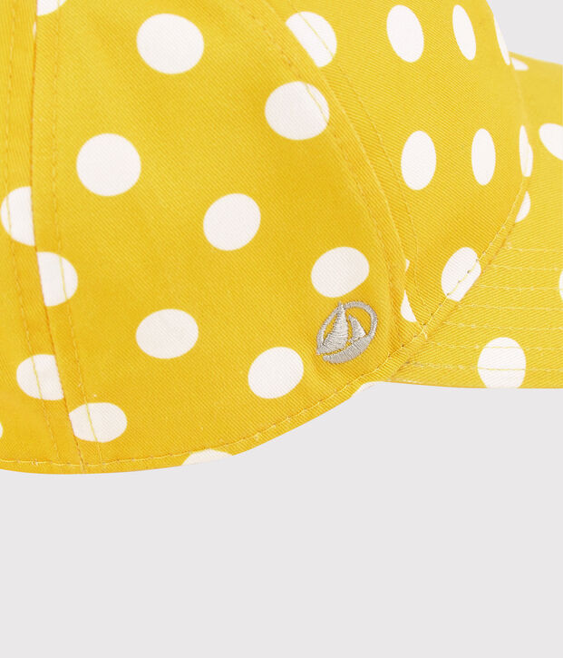 Girls' Spotted Print Cap yellow/white