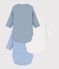 Pack of long-sleeved printed cotton wrapover bodies for babies multicolor