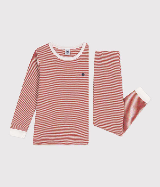 Children's Striped Cotton Pyjamas brown/white