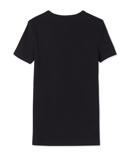 Women's short-sleeved plain t-shirt NOIR black
