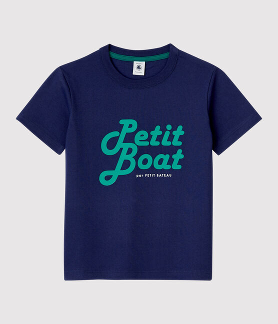 Boys' Short-Sleeved Cotton T-Shirt MEDIEVAL blue