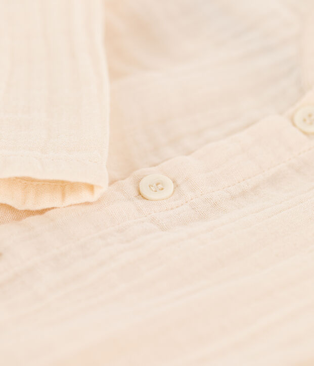 Babies' Cotton Gauze Shirt Ecru