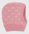 Babies' balaclava in wool and cotton CHARME pink/MARSHMALLOW white