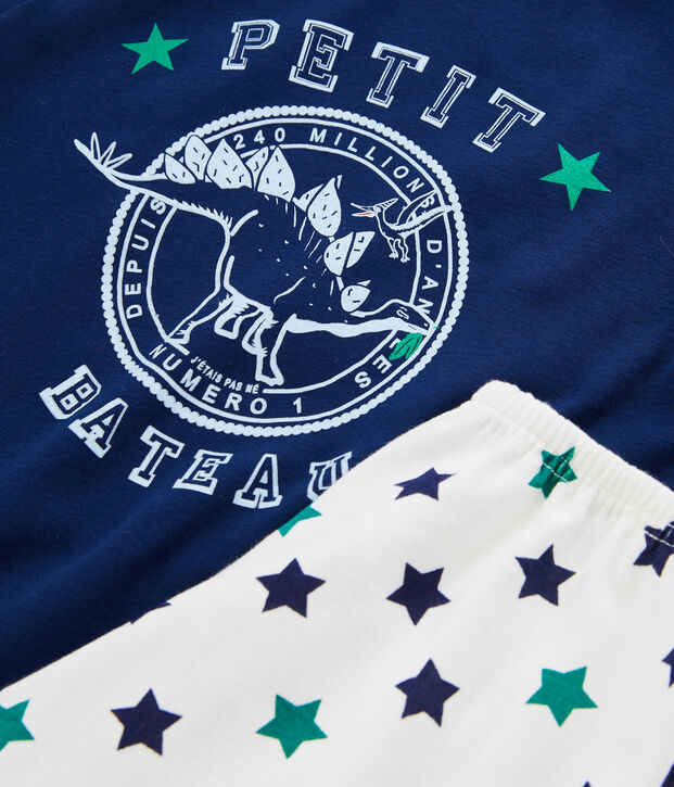 Boys' Cotton/Linen Short Pyjamas blue/multicolor