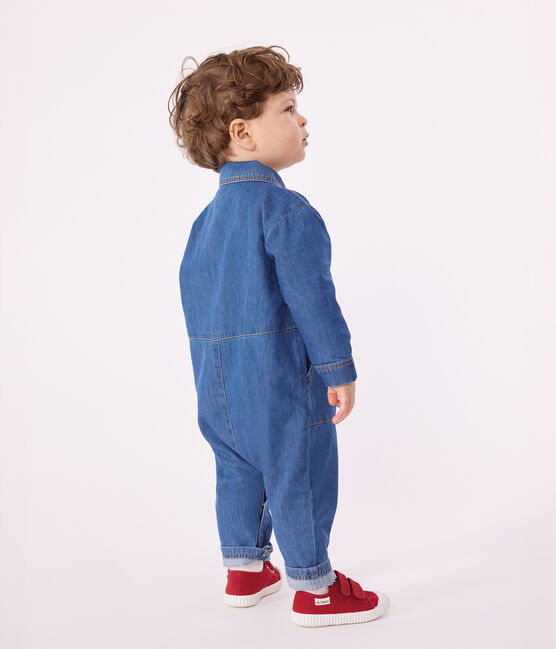 Babies' Long Denim Jumpsuit DENIM CLAIR blue