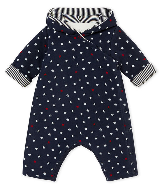 Baby boy star print long all-in-one SMOKING blue/MULTICO white