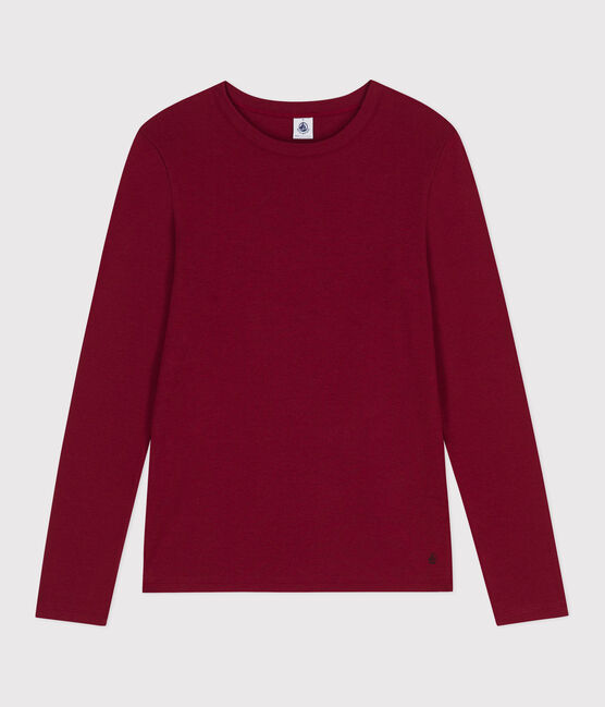 The Iconic long-sleeved cotton T-shirt for women AMARANTE