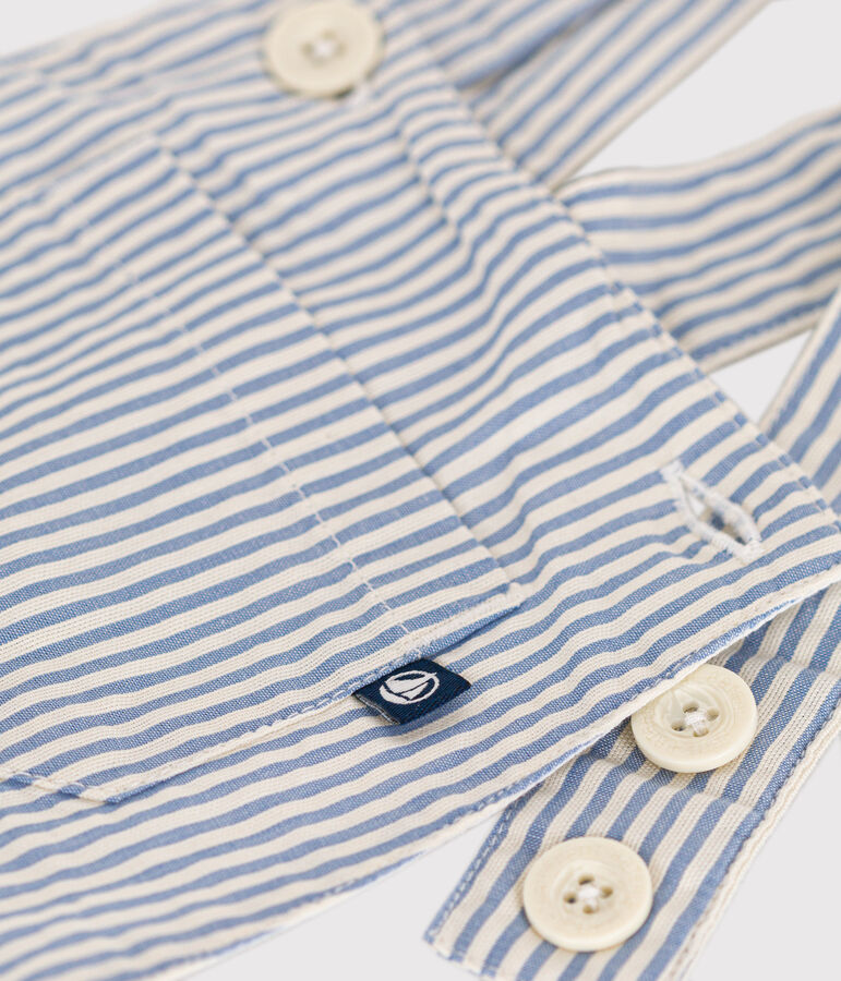 Babies' Seersucker Dungaree Shorts blue/white