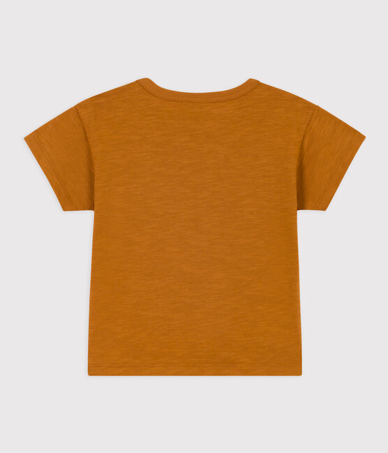 Babies' Short-Sleeved Slub Jersey T-Shirt TOAST brown